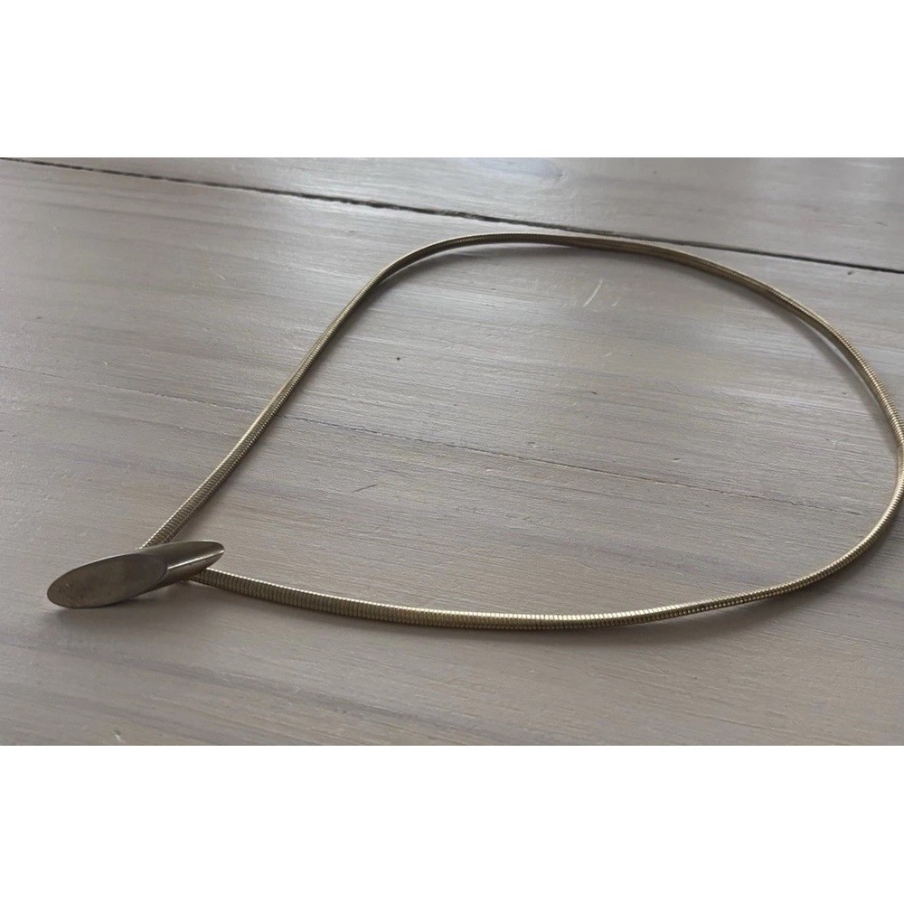 Vintage Belt 1970-80's Gold Tone Snake Chain Stretch Skinny USA Retro Cool Disco